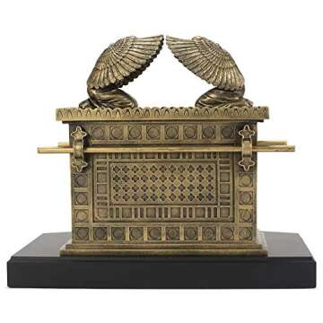 Lighthouse Christian Products Ark of The Covenant Antique Gold Tone 4.5 x 7 Hand-Cast Resin Mounted Sculpture