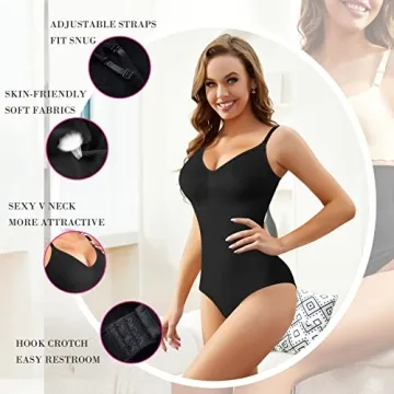Nebility Women Waist Trainer Seamless Bodysuit for Tummy Control