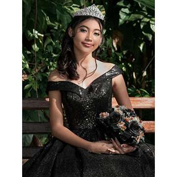 SWEETV Anastasia Tiara - Bridal Rhinestone Crown