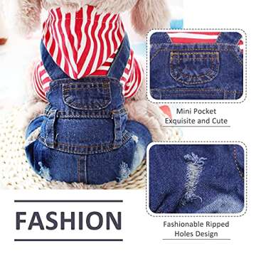 SILD Pet Denim Jumpsuit For Small Medium Dogs Stylish Wear