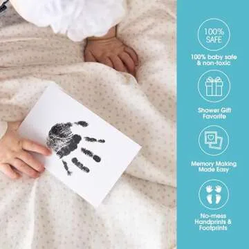 Pearhead 4-Pack Clean-Touch Ink Pad Kit, Mess-Free Inkless Handprint and Footprint Pad with Impression Cards, Suitable for Babies and Pets, Holiday Gift for Newborns and Small Animals