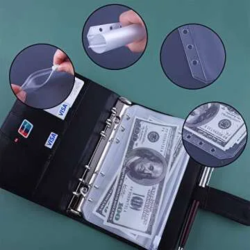 Antner Budget Binder with Zipper Cash Envelopes for Budgeting, A6 Money Saving Organizer for Cash, C...