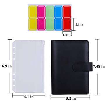 Antner Budget Binder with Zipper Cash Envelopes for Budgeting, A6 Money Saving Organizer for Cash, Cash Stuffing Binder, Budget Planner with Cash Envelopes for Money Organizer, Black
