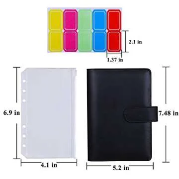 Antner Budget Binder with Zipper Cash Envelopes for Budgeting, A6 Money Saving Organizer for Cash, Cash Stuffing Binder, Budget Planner with Cash Envelopes for Money Organizer, Black