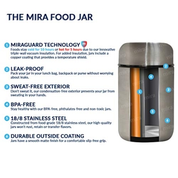 MIRA 9oz Insulated Food Jar for Hot & Cold Meals