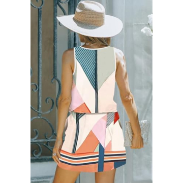 SAUKOLE Women Summer Flowy Swing Dress with Pockets