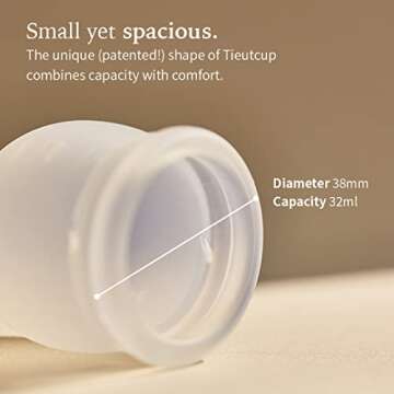 TIEUTCUP Menstrual Cup - 12-Hour Leak-Free Comfort for Women