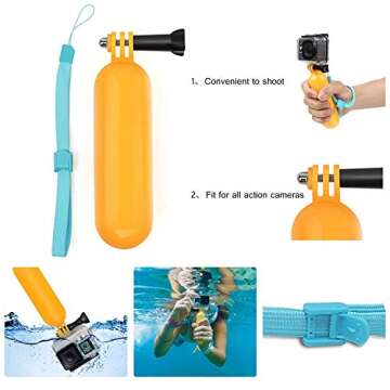 SHOOT Floating Grip for Action Cameras - Waterproof Functionality