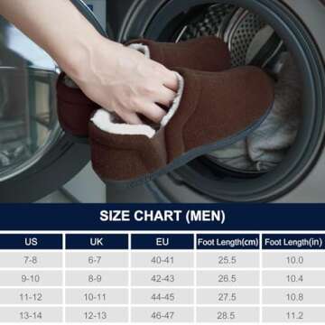 LongBay Men's Warm Wool Felt Slippers with Memory Foam