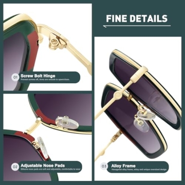 Stylish Oversized Women's Sunglasses with UV Protection