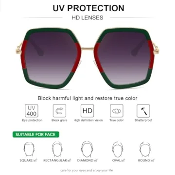 Stylish Oversized Women's Sunglasses with UV Protection