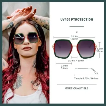 Stylish Oversized Women's Sunglasses with UV Protection