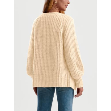 LILLUSORY Chunky Cardigan Sweaters for Women Cable Knit Cardigans Ladies Trendy Sweater Jackets Oversized Cashmere 2024 Fall Long Coat Cute Outfits Fashion Winter Clothes Apricot L