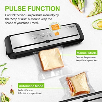 KOIOS Vacuum Sealer with Cutter and Dry/Moist Modes