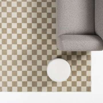 Revival Rugs Gambit Checkered Area Rug - Eco-Friendly & Washable