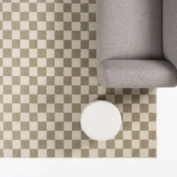 Revival Rugs Gambit Checkered Area Rug - Eco-Friendly & Washable