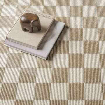 Revival Rugs Gambit Checkered Area Rug - Eco-Friendly & Washable