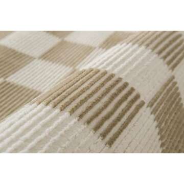 Revival Rugs Gambit Checkered Area Rug - Eco-Friendly & Washable