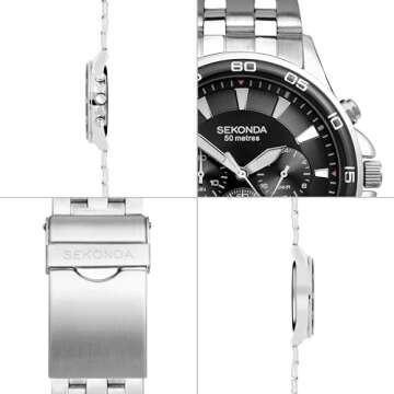 Sekonda Jenson Men's 44mm Chronograph Quartz Watch - Durable Design & Stylish Stainless Steel
