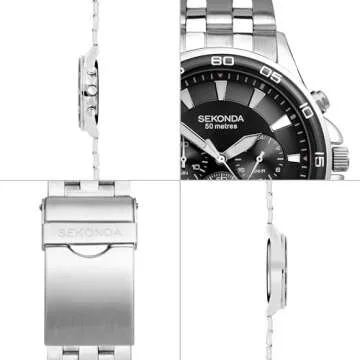Sekonda Jenson Men's 44mm Chronograph Quartz Watch - Durable Design & Stylish Stainless Steel