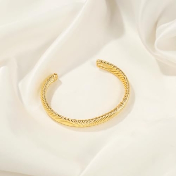 Elegance Gold Bracelet Cuff - Hypoallergenic & Adjustable