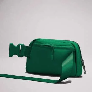 YOSHUYUKI Cross Body Fanny Packs for Women Men Fashion Waist Bag Pouch Nylon Small Travel Crossbody Bags Mini Purse Everywhere Belt Bag Bum Bag for Workout Running Hiking Everglade Green