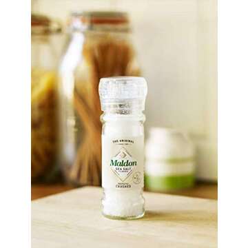 Maldon Salt, Sea Salt Grinder, 55 g, Refillable and Adjustable, Kosher, Natural, Handcrafted, Gourmet, Pyramid Crystals
