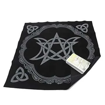 Altar Cloth, High-Grade Thick Velvet Fabric Triple Moon Pentagram Tarot Cloth, Use for Wiccan Witchcraft Supplies and Tools, VIDAYA Tarot Divination Cards Table Cloth Astrology Tapestry+Tarot Card Bag