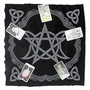 Altar Cloth, High-Grade Thick Velvet Fabric Triple Moon Pentagram Tarot Cloth, Use for Wiccan Witchcraft Supplies and Tools, VIDAYA Tarot Divination Cards Table Cloth Astrology Tapestry+Tarot Card Bag