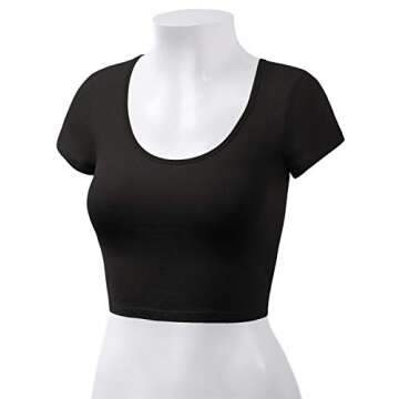 Shop Women's Cotton Scoop Neck Crop Tops in Various Colors