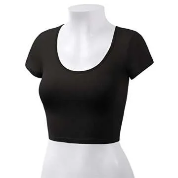 Shop Women's Cotton Scoop Neck Crop Tops in Various Colors