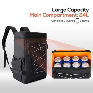 TOURIT Backpack Cooler, Large Capacity Insulated Backpack with Cooler, Leakproof, Lightweight, Durab...