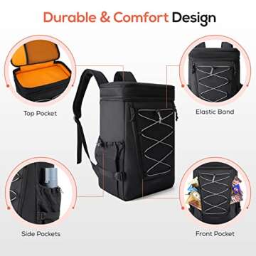 TOURIT Backpack Cooler, Large Capacity Insulated Backpack with Cooler, Leakproof, Lightweight, Durable, Perfect for Picnics, Camping, Hiking, Beach, Park or Day Trips