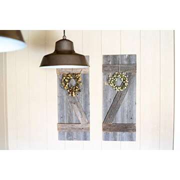 Rustic Decorative Shutters Set of 2 Reclaimed Wood