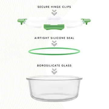 JoyJolt JoyFul 24pc Borosilicate Glass Storage Containers with Lids. 12 Airtight, Freezer Safe Food Storage Containers, Pantry Kitchen Storage Containers, Glass Meal Prep Container for Lunch