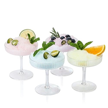 G Iridescent Coupe Glass Set for Cocktails and Champagne