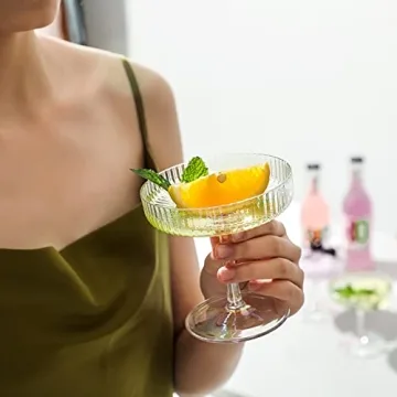 G Iridescent Coupe Glass Set for Cocktails and Champagne