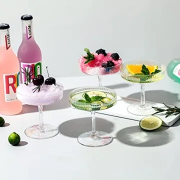 G Iridescent Coupe Glass Set for Cocktails and Champagne