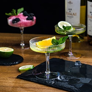 G Iridescent Coupe Glass Set for Cocktails and Champagne