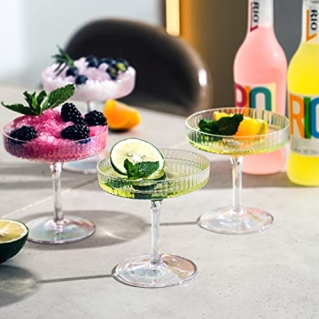 G Iridescent Coupe Glass Set for Cocktails and Champagne