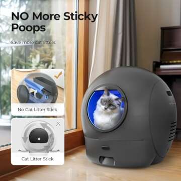 Cawypety S2 Self-Cleaning Cat Litter Box, Extra Large Automatic Cat Litter Box with APP Control, Safe Alert, Smart Health Monitor for Multiple Cats
