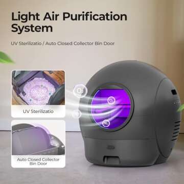 Cawypety S2 Self-Cleaning Cat Litter Box, Extra Large Automatic Cat Litter Box with APP Control, Safe Alert, Smart Health Monitor for Multiple Cats