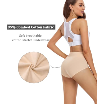 Wirarpa Women's High Waisted Cotton Underwear 4 Pack