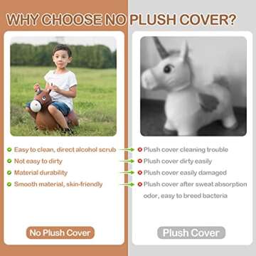 INPANY Bouncy Horse Hopper Toys, Toddlers Bouncing Farm Animals, Inflatable Jumping Hopping Horse, R...