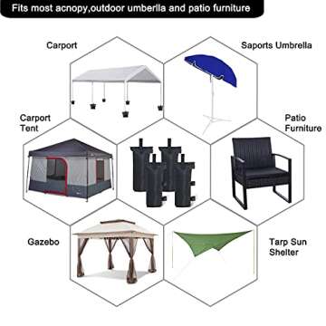 ABCCANOPY Canopy Weights Set of 4-112LBS Sand Bags for Pop up Tent, Weight Bags for Outdoor Gazebo, Trampoline, Pergola, Black (Without Sand)