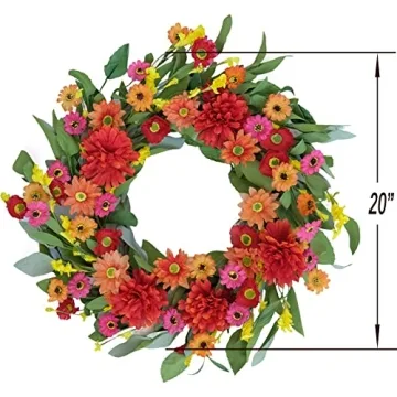 Idyllic Bright Floral Wreath - 18 Inches of Summer Joy