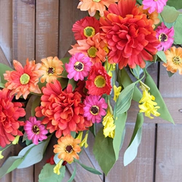 Idyllic Bright Floral Wreath - 18 Inches of Summer Joy