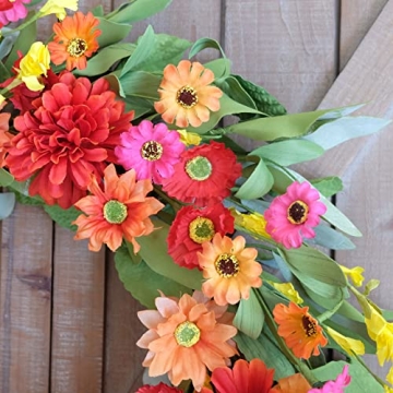 Idyllic Bright Floral Wreath - 18 Inches of Summer Joy