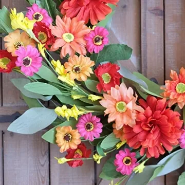 Idyllic Bright Floral Wreath - 18 Inches of Summer Joy