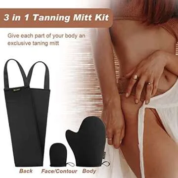 Self Tanning Mitt Applicator - EVYTTA 3 Set Self Tanner Mitt Applicator with Tanning Glove for Self ...